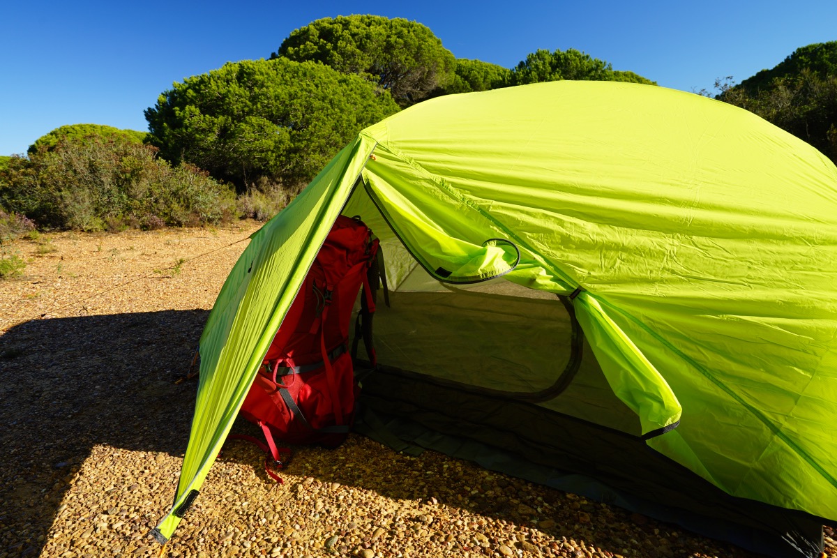 Backpacking tent gear loft