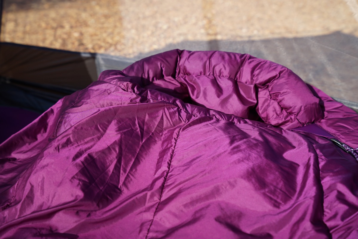 Shell fabric of a backpacking sleeping bag